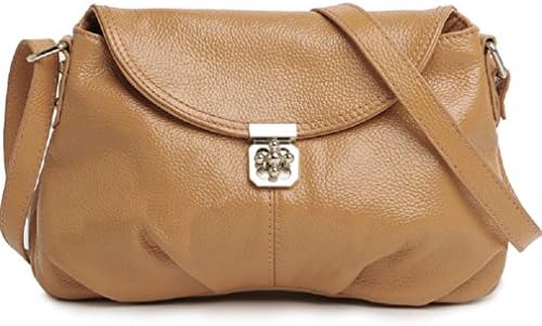 Miss Ying Girls' Khaki Cow Leather Cross Body Bags