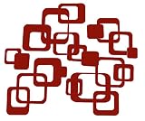 Red Funky R/ Squares Wall Vinyl Sticker Decal 20 Pieces 6inch & Smaller