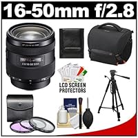 Sony Alpha 16-50mm f/2.8 DT ED Zoom Lens with Sony Case + 3 UV/FLD/CPL Filters + Tripod + Accessory Kit for SLT-A37, A57, A58, A65, A77 Digital SLR Camera