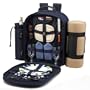 Picnic at Ascot Classic Backpack for 2 with Blanket, Navy
