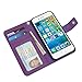 Evecase iPhone 6S Case, Leather Wallet Folio Case with Credit Card ID Slots, Currency Pocket, Hand Strap and Stand for Apple iPhone 6S / 6 4.7-inch Smartphone - Purple