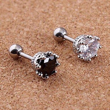 JEW JEWLY Lureme316L Surgical Titanium Steel Zircon Corolla Single Stud Earrings (Random Color)