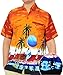 Aloha Classic Hawaiian Button Down Short Sleeve Men's Regular Fit Shirt Orange
