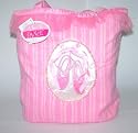Pink Striped Girls Ballet Bag, Shoe Design, by Russ Berrie