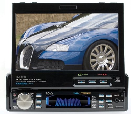 Boss BV9995B In-Dash 7 DVD/MP3/CD Widescreen Receiver with USB, SD Card, and Front Panel AUX Input (Detachable Front Panel)