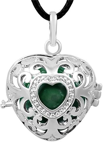 Eudora Harmony bola Heart Chime ball Pendant Angel Caller Jewelry & 18mm Sounds Musical Ball With 45" Chain