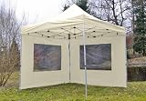 Falt Pavillon / Partyzelt 3x3m champagner+2 Seitenteile PROFI-Ausführung