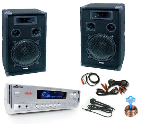 600W Karaoke PA SET Boxen Verstärker Zubehör DJ-66