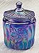 Carnival Blue Glass Biscuit Jar