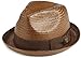 Brixton Men's Castor Straw Fedora Hat, Brown Straw, L