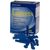 Sterile Lancets. Tri-Bevel, Single Use. Fits Most Lancing Devices. 100 Count. (pack of 5)