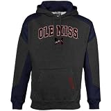 NCAA Mississippi Rebels Charcoal-Navy Blue Challenger Heathered Hoody Sweatshirt