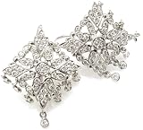 Dangle-earring Pave Set with Fine Quality Diamonds, Art Deco Filigree-style, 18k White Gold (T.w 1.50)