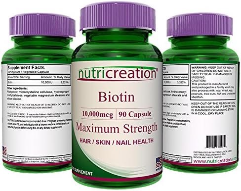 Biotin, 10000 mcg, Maximum Strength 90 Vegetable Capsule