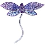 Amethyst Dragonfly Swarovski Crystal Purple Insect Pin Brooch