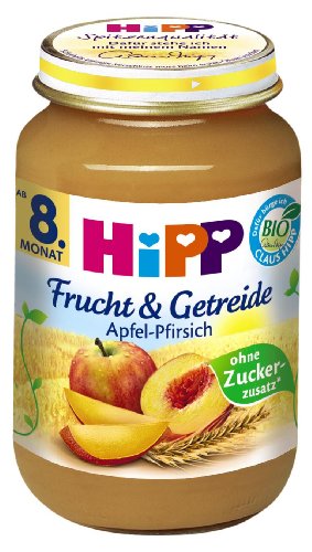 Hipp Apfel-Pfirsich, 6-er Pack (6 x 190 g) - Bio