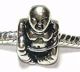 Buddha - Silver Plated Charm Bead - fits Pandora, Chamilia etc style Bracelets - SpangleBead