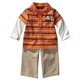 Newborn Girls' JUST ONE YOU Made by Carters &Acirc;&reg; Orange/Khaki Long-sleeve Fox Pant Set NB