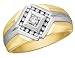 Diamond Men's Ring 1/3 Carat (ctw) in Yellow and White Gold