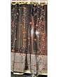 Gift for Friend-2 Organza Dark Sienna Base with Red Bell Embroidered Sari Curtains Sheer Window Panel 92" Tabs