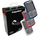 Combo of Brand New Blackberry HS-655+ Bluetooth Wireless Headset and Dark Blue, Dark Red, White Silicone Skin Cover Cases for Blackberry Curve 8300 8330 8320 8310