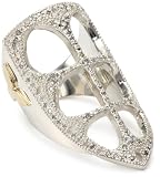 Mizuki Silver and Gold Diamond French Gothic Ring, Size 7