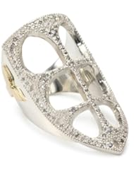 Mizuki Silver and Gold Diamond French Gothic Ring, Size 7