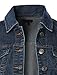 RubyK Womens Classic Cropped Long Sleeve Denim Jean Jacket with Pockets
