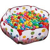 Mudder Kids Play Tent Playpen Ball Pit Pool with Red Zippered Storage Bag for Toddlers, Pets (Balls not Included)