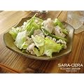 京四方角 パスタプレート茶 【sara-ceraレシピ付】～冷しゃぶサラダ～