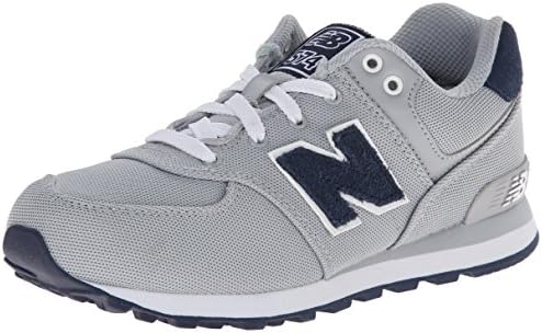 New Balance KL574 Pre Lace-Up Running Shoe,Grey/Black,1 W US Little Kid