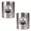 Edmonton Oilers 2pc Stainless Steel Can Holder Set- Primary Logo NHL Hockey