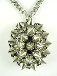 Rocker Jewelry All Spikes Pendant Metal Spiked Necklace