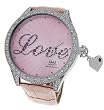 Q&Q WOmen's Jumbo Love Watch With Leather Strap Band