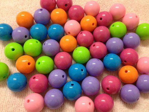 10pc 20mm Assorted Acrylic Chunky Beads Bubblegum Beads Necklace Beading Supp...