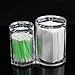 INTBUYING Acrylic Clear Cotton Ball and Swab Organizer Holder Container Comestic Makeup Organizer Makeup Brush Holder Bathroom Orgnizer