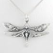 Large Celtic Dragonfly Pendant in Sterling Silver on 18" Box Chain, #8724