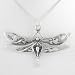 Large Celtic Dragonfly Pendant in Sterling Silver on 18 Box Chain, #8724