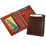 Crocodile Leather Card Case with ID Holder