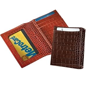 Crocodile Leather Card Case with ID Holder