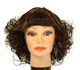 13 Off Black,Dark Auburn,Strawberry Blonde curls / bangs synthetic wig