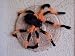 LARGE HALLOWEEN FURRY BLACK & ORANGE SPIDER - 10 " (SPIDER ONLY - WEBBING SOLD SEPARATELY)