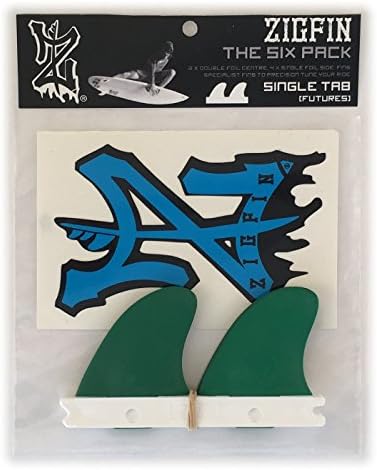 Zigfin Performance Surf Board Fins for 5 Fin / Thruster / Quad ... FUTURES Compatible Six Pack