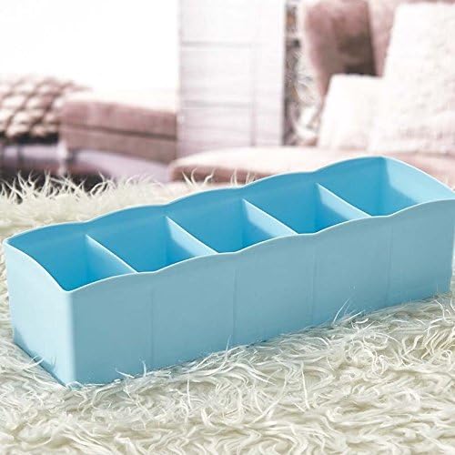 1pc candy color multifunction 5cell desktop socks,underware,storage box drawer organizer office