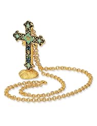 Jacqueline Kennedy Venitian Enameled Cross w/ Chain & Stand