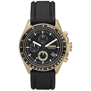 Fossil Vintaged Gold-Tone Decker Black Dial Men's Watch #DE5003 (Watch)