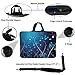 Meffort Inc 15 15.6 inch Neoprene Laptop Sleeve Bag Carrying Case with Hidden Handle and Adjustable Shoulder Strap - Blue Mini Flower Swirl