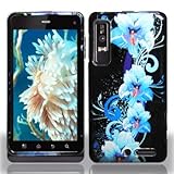 For Verizon Notorola Droid 3 XT862 Accessory - Blue Flower Design Hard Case ....