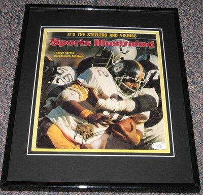 Franco Harris Signed Framed 1975 Sports Illustrated JSA Steelers - Autographed NFL Magazines