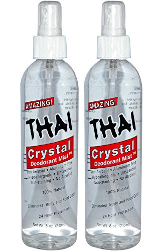 Thai Deodorant Stone Crystal Mist Natural Deodorant Spray 8 oz. Bundle, Pack of 2